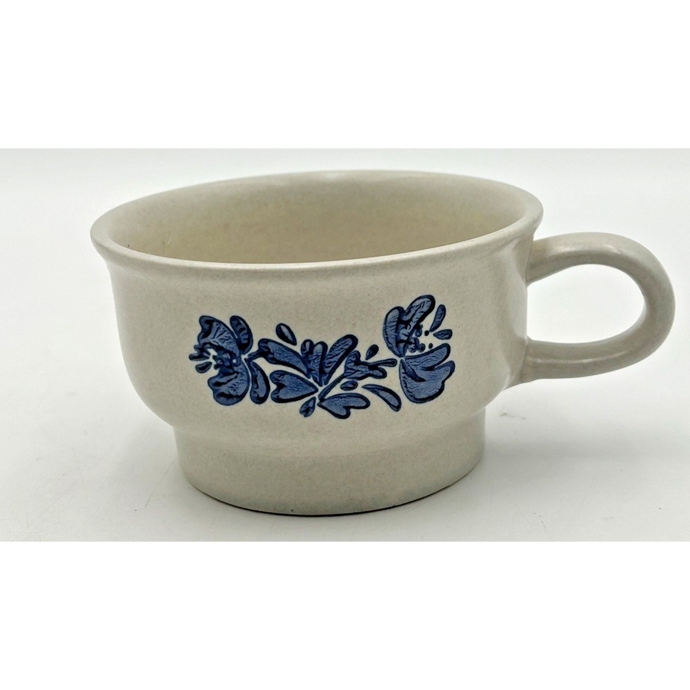 Pfaltzgraff Yorktowne 7-1 Blue Flower Flat Soup Chili Coffee Mugs REPLACEMENTS